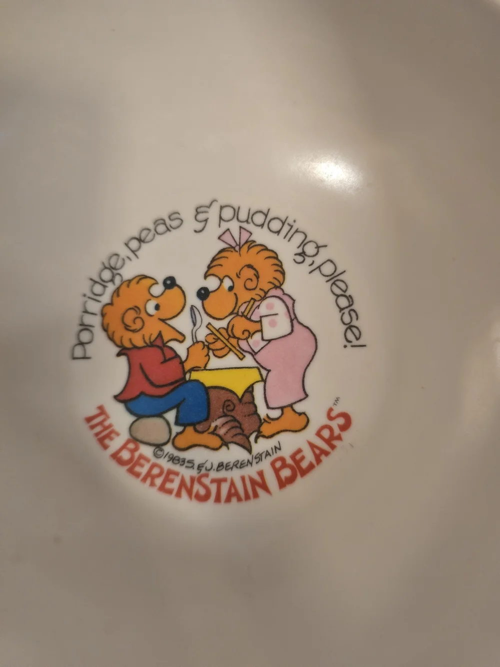 Vtg 1983 Berenstain Bears 3pc Melamine Dish Set by Deka USA